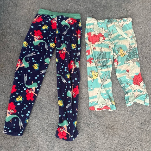 JUNIORS small - Disney Ariel Little Mermaid Fuzzy Pajama pants- SET OF 2 - Picture 8 of 10